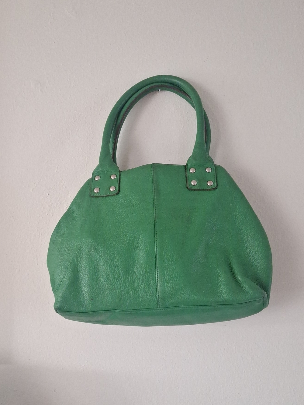 Y2k Vintage Gorgeous GAP Peeble CowGreen Leather Shoulder Tote
